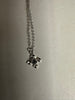 Sterling silver cross with little crystal stone pendant necklace