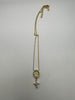 Sterling silver necklace with tiny cross and crystal details