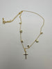 Sterling Silver Necklace with Cross and Heart Pendants
