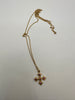 Stirling Silver Cross Necklace with Red Crystals