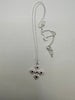 Stirling Silver Cross Necklace with Red Crystals