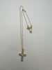 Sterling Silver Large Cross Necklace with Clear Stones