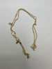 Sterling Silver Necklace with Clear Stone Drop pendants