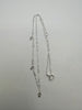 Sterling Silver Necklace with Clear Stone Drop pendants