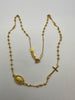 Sterling silver rosary necklace with Side Cross and Mary Pendant