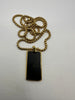 Stainless steel 3MM box chain (55cm) with black and gold cross tag necklace