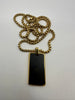 Stainless steel 3MM box chain (55cm) with black and gold cross tag necklace