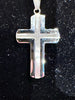 Silver Stainless steel cross necklace large chain