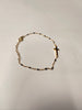 Gold-Plated Stainless-Steel Cross Bracelet with little black beads