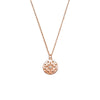 Sterling silver rose gold plated disc with stars necklace