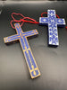 Australian Handmade Wood+Paper mache colourfull Hanging Crosses