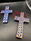 Australian Handmade Wood+Paper mache colourfull Hanging Crosses
