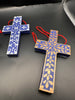 Australian Handmade Wood+Paper mache colourfull Hanging Crosses