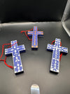 Australian Handmade Wood+Paper mache colourfull Hanging Crosses