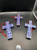 Australian Handmade Wood+Paper mache colourfull Hanging Crosses