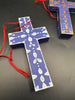 Australian Handmade Wood+Paper mache colourfull Hanging Crosses