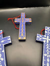 Australian Handmade Wood+Paper mache colourfull Hanging Crosses
