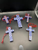 Australian Handmade Wood+Paper mache colourfull Hanging Crosses