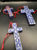 Australian Handmade Wood+Paper mache colourfull Hanging Crosses
