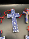 Australian Handmade Wood+Paper mache colourfull Hanging Crosses