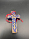 Australian Handmade Wood+Paper mache colourfull Hanging Crosses