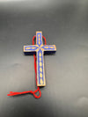 Australian Handmade Wood+Paper mache colourfull Hanging Crosses