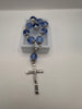 8MM CRYSTAL BEADS CAR ROSARY BLACK, BLUE, GOLD OR CRYSTRAL CLEAR