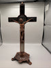 Metal Crucifix on stand- Metal and Bronze