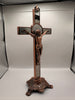 Metal Crucifix on stand- Metal and Bronze
