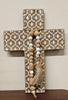 Wall Cross Motif Beaded- Metal & Wood