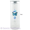 20cm Glass Tube Candleholder with Butterfly Suncatcher - Silver Top