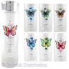 30cm Glass Tube Candleholder with Butterfly Suncatcher - Silver Top