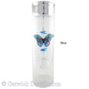 30cm Glass Tube Candleholder with Butterfly Suncatcher - Silver Top