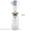 30cm Glass Tube Candleholder with Butterfly Suncatcher - Silver Top