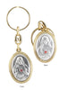 KEYRING 2 SIDED / SACRED HEART OF MARY / SACRED HEART OF JESUS
