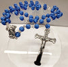 Catholic Rosary - Glass Blue