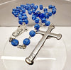 Catholic Rosary - Glass Blue