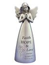 FLORENTINE ANGEL - RESIN 125MM - METALLIC SILVER ANTIQUE FINISH