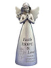 FLORENTINE ANGEL - RESIN 125MM - METALLIC SILVER ANTIQUE FINISH