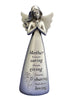 FLORENTINE ANGEL - RESIN 125MM - METALLIC SILVER ANTIQUE FINISH