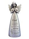 FLORENTINE ANGEL - RESIN 125MM - METALLIC SILVER ANTIQUE FINISH