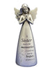 FLORENTINE ANGEL - RESIN 125MM - METALLIC SILVER ANTIQUE FINISH