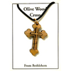 NECKLACE- Olive Wood Cross on cord necklace