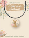 AUSTRALIAN ANIMALS WOODEN PENDANTS WITH LEATHER NECKLACE