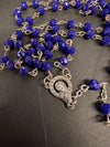 Catholic Rosary - DARK BLUE POLY BEADS