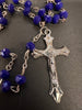 Catholic Rosary - DARK BLUE POLY BEADS