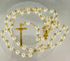 Catholic Rosary - WHITE PEARL BEADS