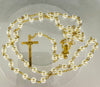 Catholic Rosary - WHITE PEARL BEADS