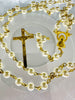 Catholic Rosary - WHITE PEARL BEADS
