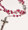 Catholic Rosary - Dark Pink & Light Blue